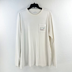 Vineyard Vines San Francisco Santa Whale T-Shirt Mens‎ L Long Sleeve White